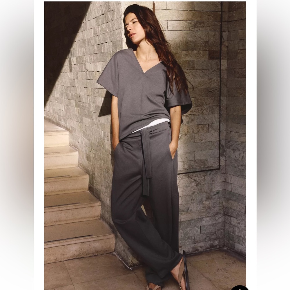 Zara Co-Ord V-Neck Dolman Top and Pant S